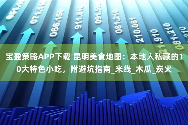 宝盈策略APP下载 昆明美食地图：本地人私藏的10大特色小吃，附避坑指南_米线_木瓜_炭火