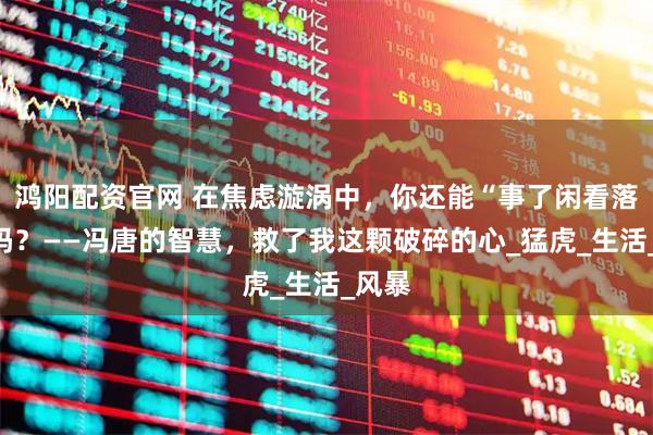 鸿阳配资官网 在焦虑漩涡中，你还能“事了闲看落花”吗？——冯唐的智慧，救了我这颗破碎的心_猛虎_生活_风暴