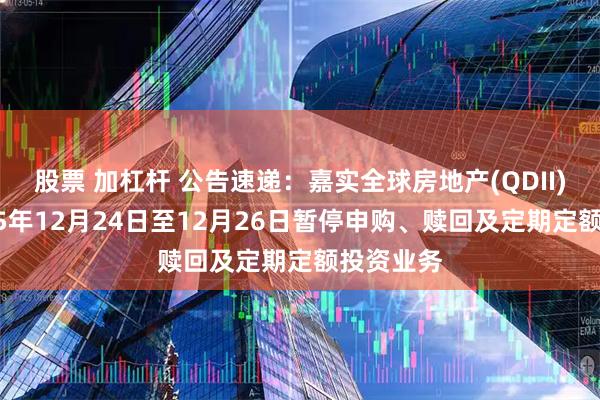 股票 加杠杆 公告速递：嘉实全球房地产(QDII)基金2025年12月24日至12月26日暂停申购、赎回及定期定额投资业务